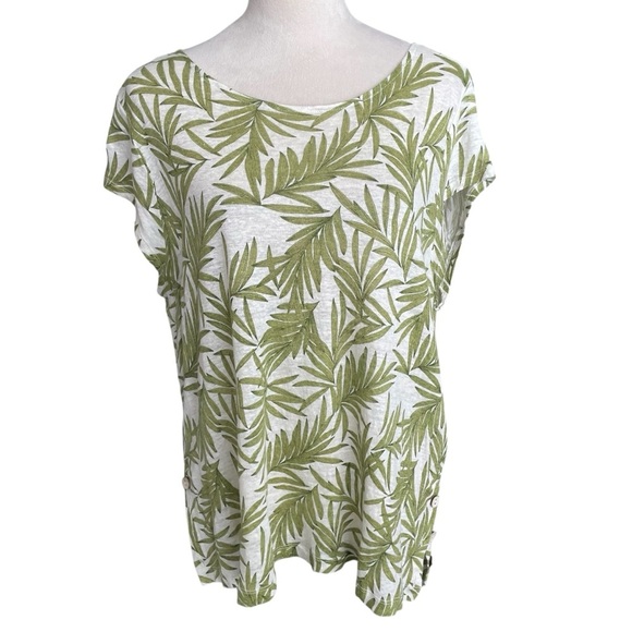 Nicole Miller Tops - Nicole Miller Linen Leaves Top Women Size XL Resort Wear Casual Comfy Beachy